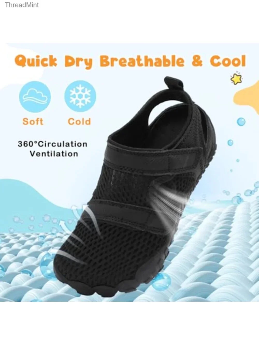 Kids Wide Barefoot Water Sandals Non-Slip Swim Hiking Shoes
